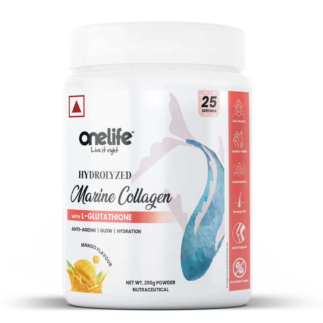 Onelife - Hydrolyzed Marine Collagen Powder Supplement - 250 gm