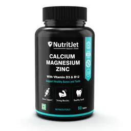 NutritJet -  Calcium Magnesium Zinc Vitamin D3 & B12 for Men and Women  | 60 Vegetarian tablets | icon