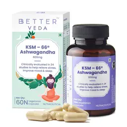 BBETTER VEDA Organic Ashwagandha Powder Capsules 600mg for Stress and Sleep icon