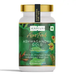 Kapiva Ashwagandha Gold Capsules - With Himalayan Shilajit, Gokshura & Black Musli - For Stress, Anxiety, Sleep & Stamina (60 Capsules) icon