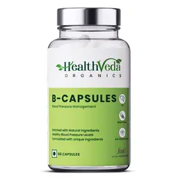 Health Veda Organics - B Capsules - With Rauwolfia serpentina root powder - For Maintaining Blood Pressure Levels, Supports Heart Health icon