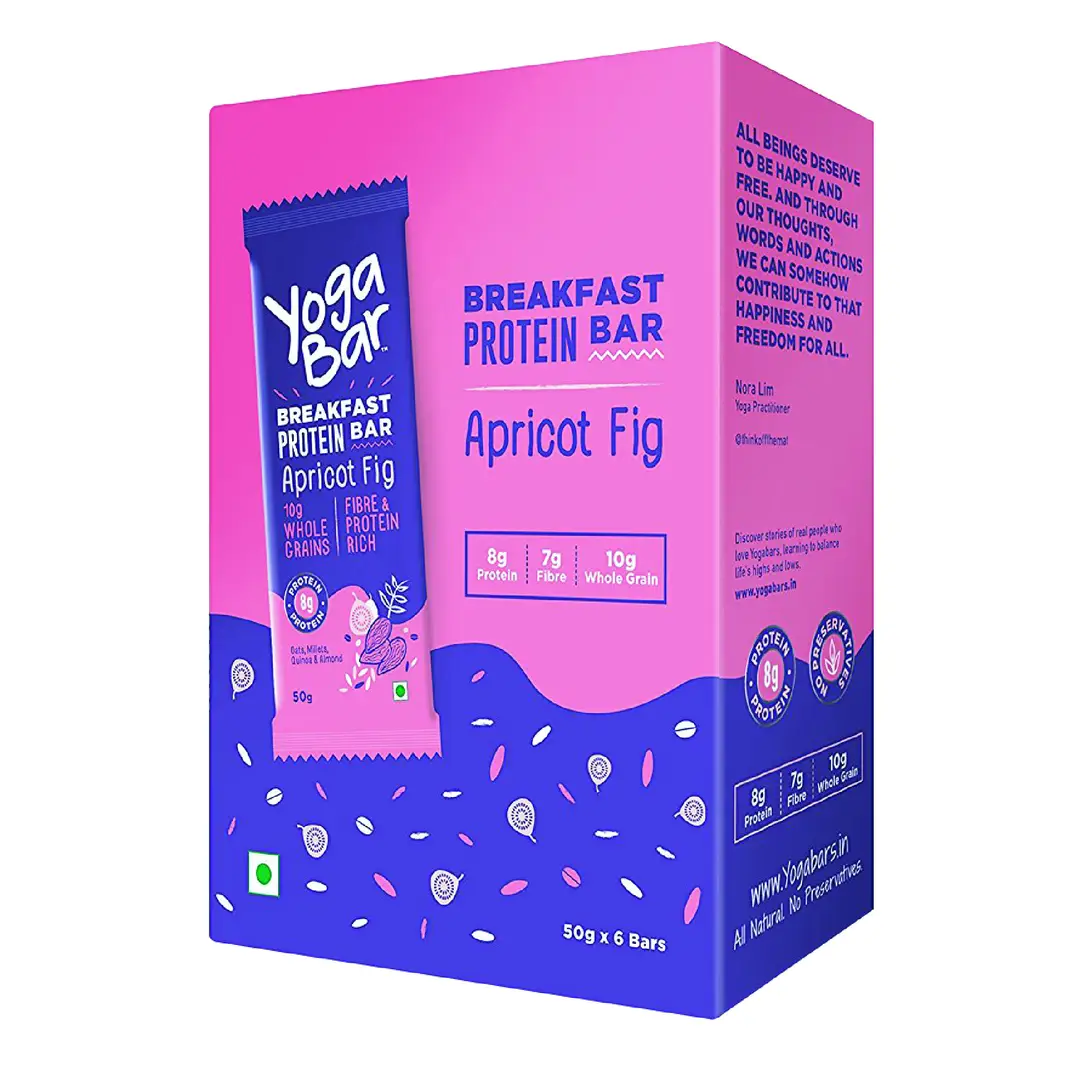 Yogabar Apricot Fig Breakfast Bars Pack of 6 - 300 gm