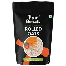True Elements - Rolled Oats | Softened and then pressed between the rollers to frame a perfect rolled-oat flake icon