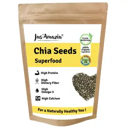 Jus Amazin - Chia Seeds with - 100% Organic Chia seeds - for High Protein, Rich in Fiber, Omega3 and Calcium icon