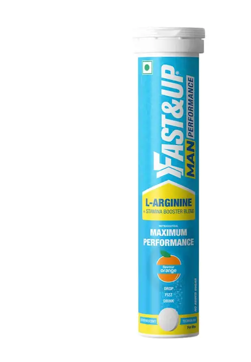 Fast&Up Man Performance 1500mg with L-Arginine, Carnitine for Stamina Booster and Vitality - Pack of 1 (20 Effervescent Tablets)