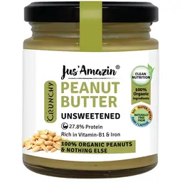 Jus Amazin - Organic Peanut Butter - with 100% Organic Peanuts for Rich in Vitamin B1 and Iron icon