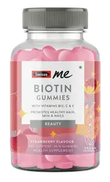 SwisseMe Biotin Gummies With Vitamin B12, C & E For Healthy Hair & Nails - Strawberry Flavour icon