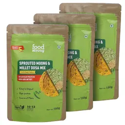 Foodstrong Sprouted Moong Dosa Mix with Jowar flour, Rice flour for Super Healthy Breakfast icon
