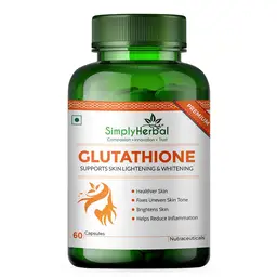 Simply Herbal Plant Based Glutathione 500mg - for Skin Glowing, Lightening & Whitening, Improve Immune System- 60 Capsules icon