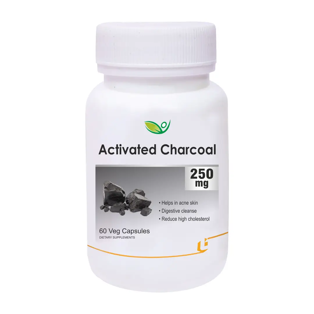 Biotrex Nutraceuticals - Activated Charcoal 250mg - Pack of 1 (60 Capsules)