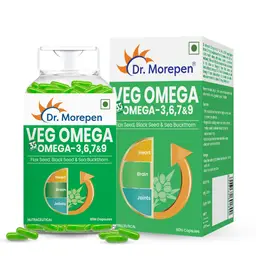 Dr. Morepen Veg Omega 3 6 7 9 Capsules for Healthy Heart, Brain and Joints icon