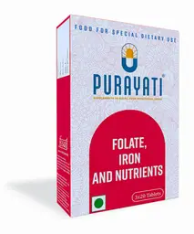 Purayati Folate, Iron and Nutrients | Aids in fighting anaemia |60 Tablets icon