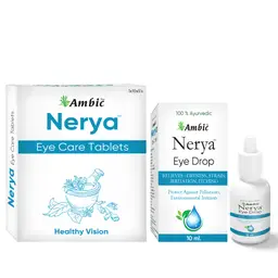 AMBIC NERYA Eye Care Supplement I Relieves Eye Strain Super Saver Combo of Tablets - 50N & Eye Drop 10 ml icon