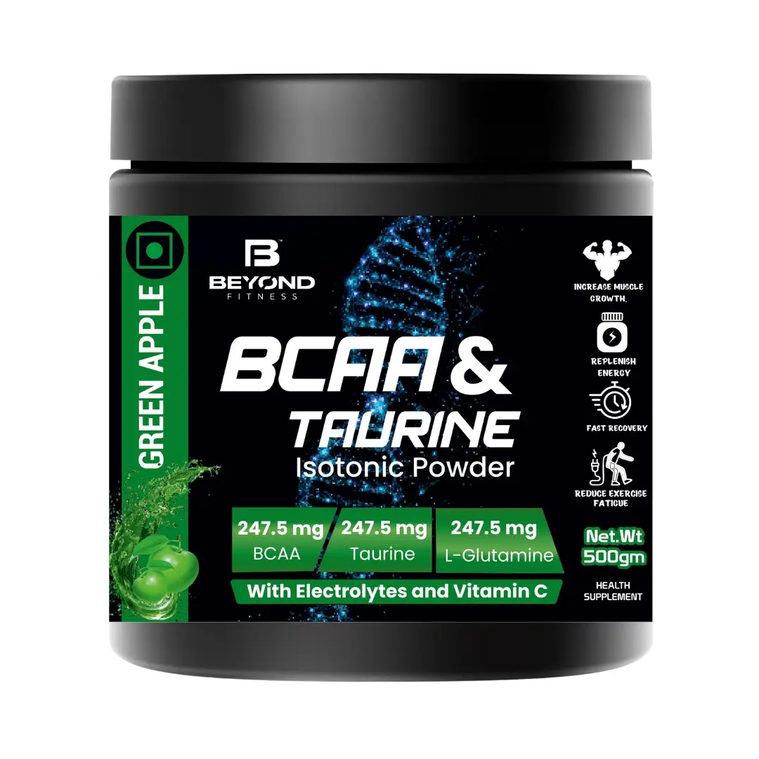 Beyond Fitness - BCAA & TAURINE Isotonic Energy Drink - with Electrolytes and vitamin c - Pack of 1 (500 gm)