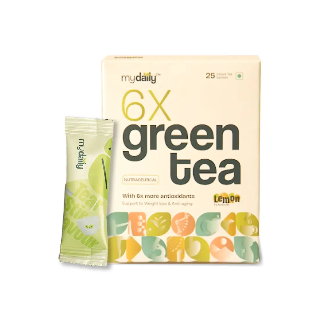 myDaily 6X Green Tea for Immunity Support and Deep Detox - Pack of 1 (25 Sachets)