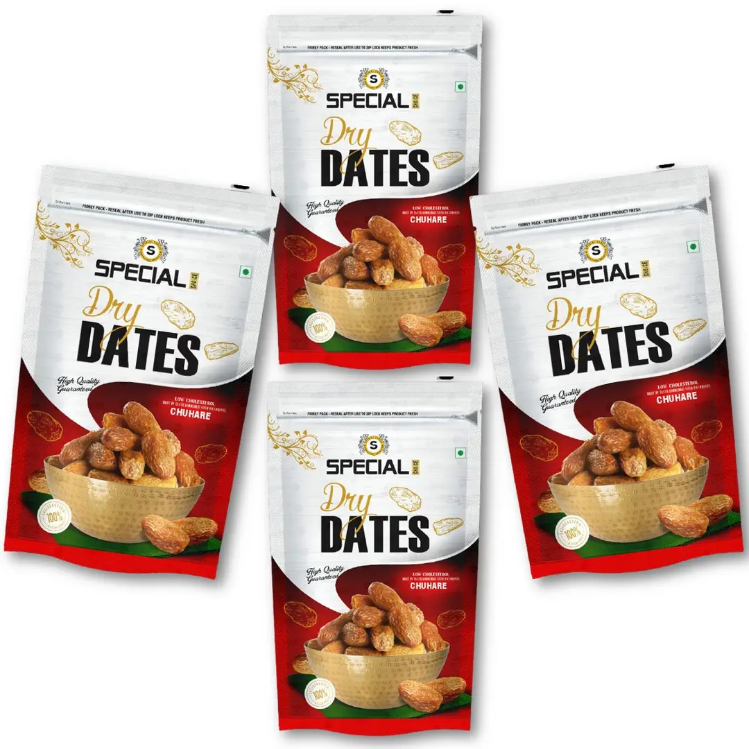 Special Choice Dry Dates (Chuhara) Prime for Diabetes Management - Pack of 4 (2000 gm)