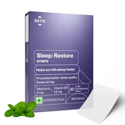 Setu Melatonin 5mg, Promotes Relaxation & Sleep, Helps Improve Sleep Quality, Eases Jet Lag Strain, Non Habit Forming, Tasty Mint Flavor