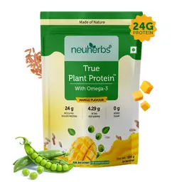 Neuherbs - True Plant Protein Powder With Omega 3 |100% Plant Protein| 24g Protein (Rice & Pea Protein Isolate)| Digestive Enzymes & Probiotics|For Muscle Recovery icon