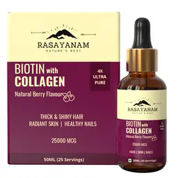 Rasayanam - Liquid Biotin with Collagen 25000mcg | Supports Glowing Skin, Hair Growth & Healthy Nails icon