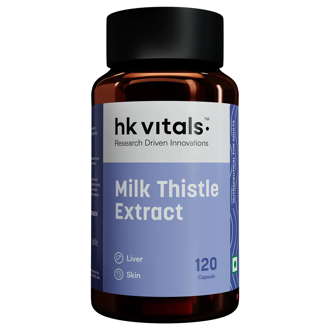 HealthKart - HK Vitals Milk Thistle Extract, Liver Support Supplement, Liver Detox for Men and Women, for Good Liver Health, 120 Milk Thistle Capsules - Pack of 1 (120 Capsules)