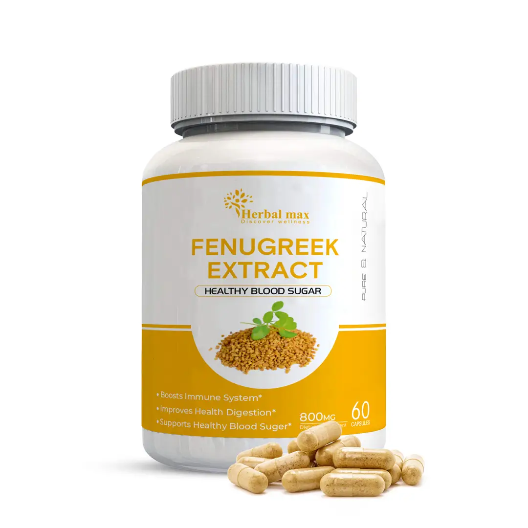Herbal max - Fenugreek Extract - for Promoting Healthy Blood Sugar - Pack of 1 (60 Capsules)