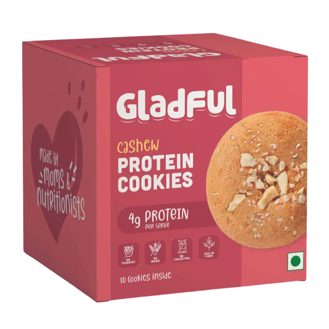 GladFul - Protein Cookies - for Kids And Families Cookies - Cashew (80 gm)