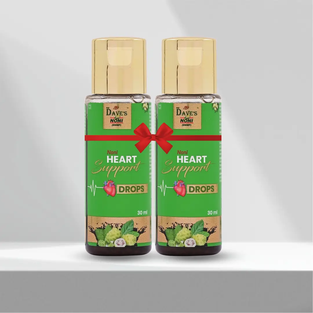 The Dave's Noni Heart Support Drops for Cardiac Wellness and Cholesterol Control - Pack of 3 (90 ml)
