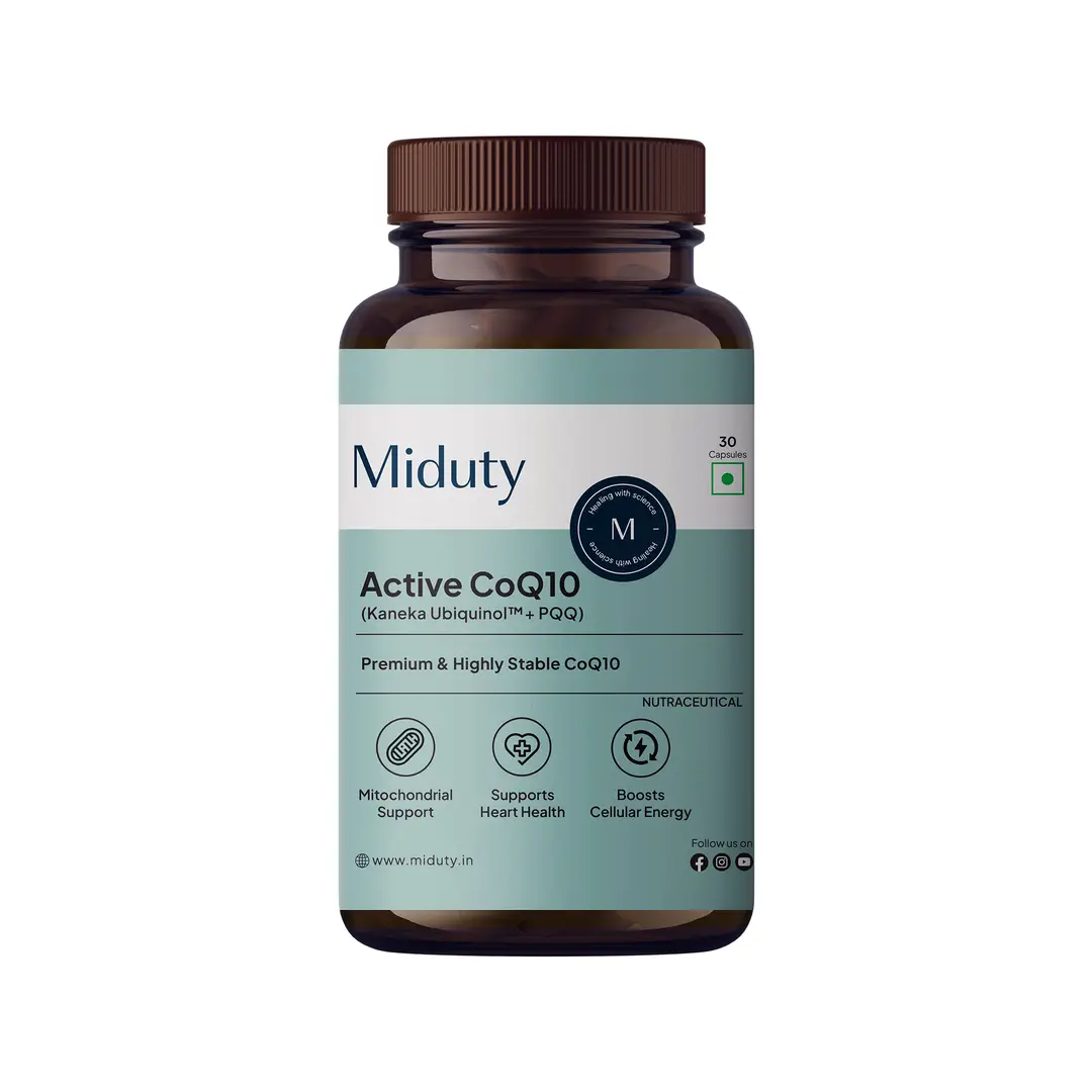 Miduty Active CoQ10 with PQQ – 100mg Kaneka Ubiquinol™️ for Heart, Energy & Brain Support - Active CoQ10