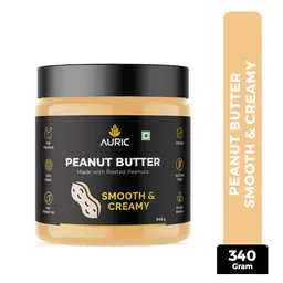 Auric Peanut Butter Smooth & Creamy | High Protein Plant Based Peanut Butter | Roasted Peanuts | Gluten and Lactose-free | 340 g icon