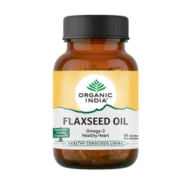 Organic India Flaxseed Oil - Helps with cases of high cholesterol, low immune states, dry eyes, joint pain. icon