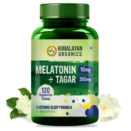 Himalayan Organics Melatonin 10mg + Tagar 250mg for Soothing Sleep icon