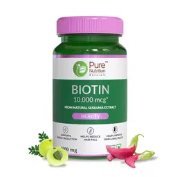 Pure Nutrition -  Biotin 10,000mcg  Supplement For Hair & Skin - 60 Veg tablets icon