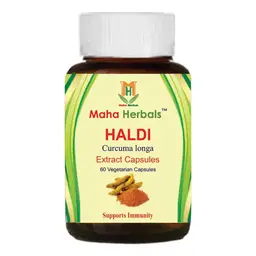 Maha Herbals -  Haldi Extract Capsules - With Curcuma longa - For Anti-Inflammatory, Anti-Allergic & Blood Purifier Effects