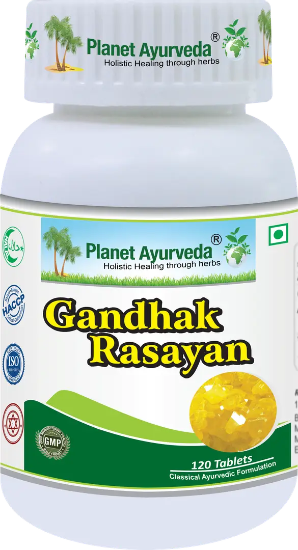 Planet Ayurveda Gandhak Rasayan for Maintaining Healthy Skin - Pack of 1 (120 Tablets)