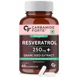 Carbamide Forte Resveratrol 250mg with Grape Seed Extract for Cellular Rejuvenation, Mental Clarity and Heart Health