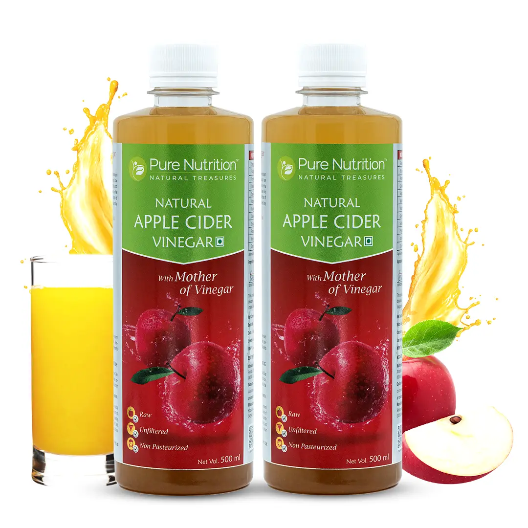 Pure Nutrition Raw Apple Cider Vinegar for Weight Management - Pack of 2 ( 1000 ml)