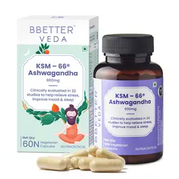 BBETTER VEDA Organic Ashwagandha Powder Capsules 600mg for Stress and Sleep icon