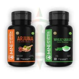 Omni Ayurveda - Arjuna Terminalia and Wheatgrass Capsule - for Antioxidant Powerhouse icon