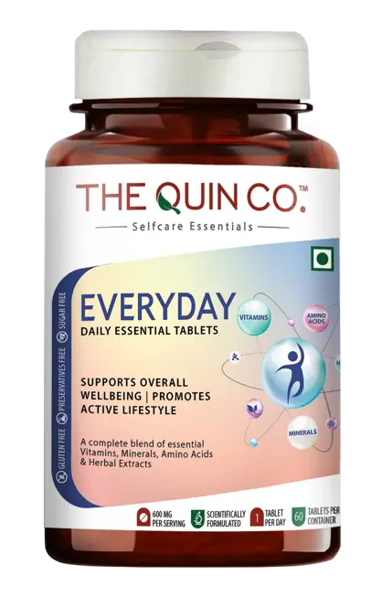 The Quin Co. - EveryDay - Daily Essential for overall wellbeing and active lifestyle - Pack of 1 (60 Tablets)