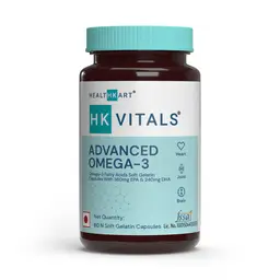 HealthKart -  HK Vitals Advanced Omega 3, 1000 mg Omega 3 with 360 mg EPA & 240 mg DHA, Double Strength Fish Oil Supplement, for Brain, Heart and Joint Health, 60 Capsules icon