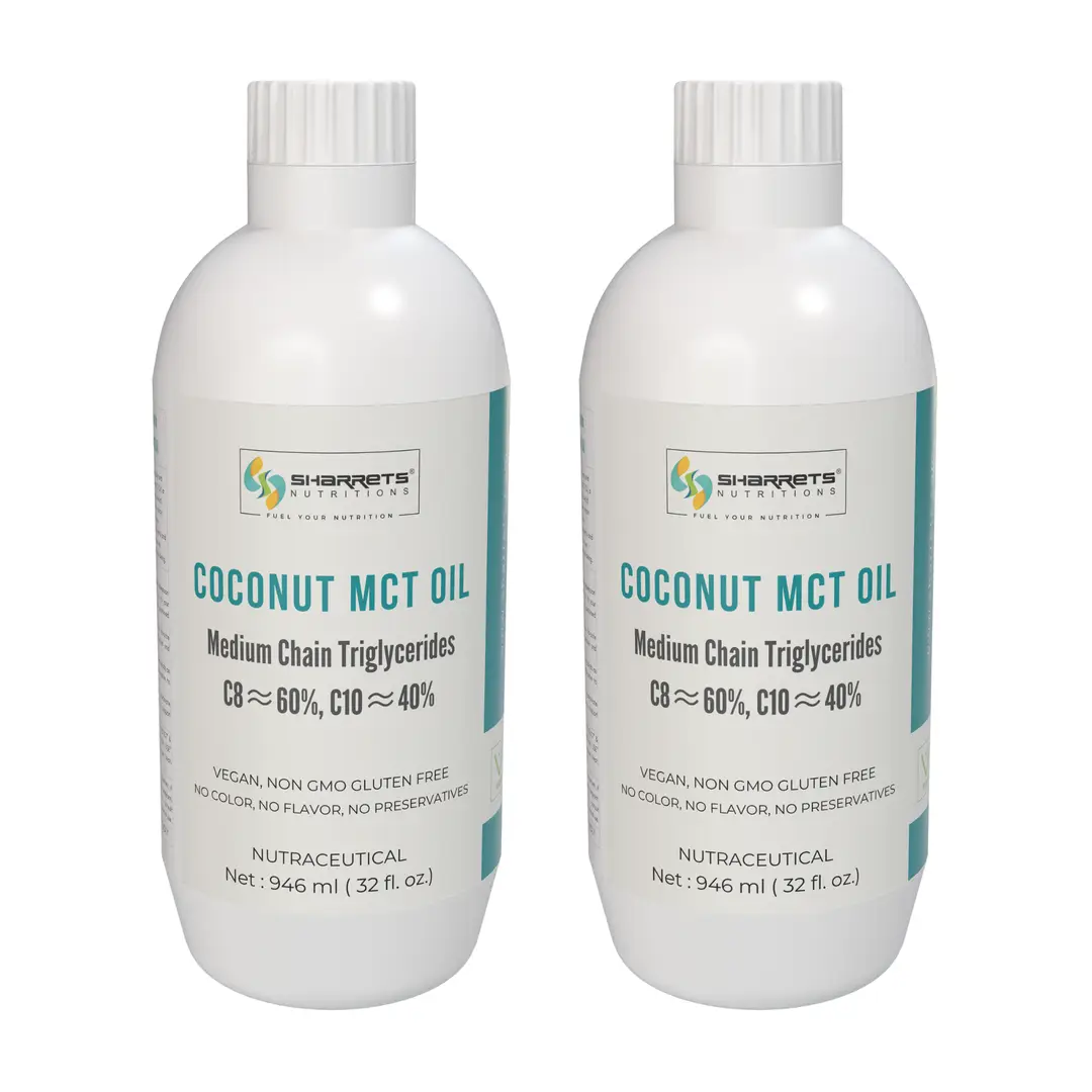 Sharrets Coconut MCT Oil for Weight Loss, Skin and Hair - Pack of 2 (1892 ml)
