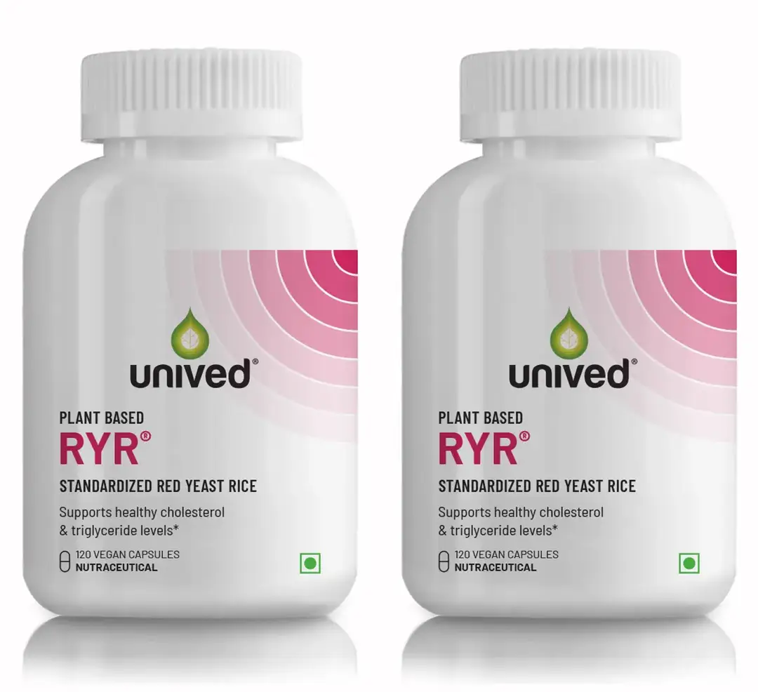 Unived - Ryr - With Red Yeast Rice - For Increasing Good Cholesterol - Pack of 2(240 Capsules)
