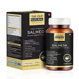 The Old Natural Salmega Triple Strength Salmon Omega-3 Fish oil 1800mg I High Potency 600mg EPA & 400mg DHA with Vitamin E I Ultra Refined, Anti Reflux formula, Burp Free - 30 Softgels icon