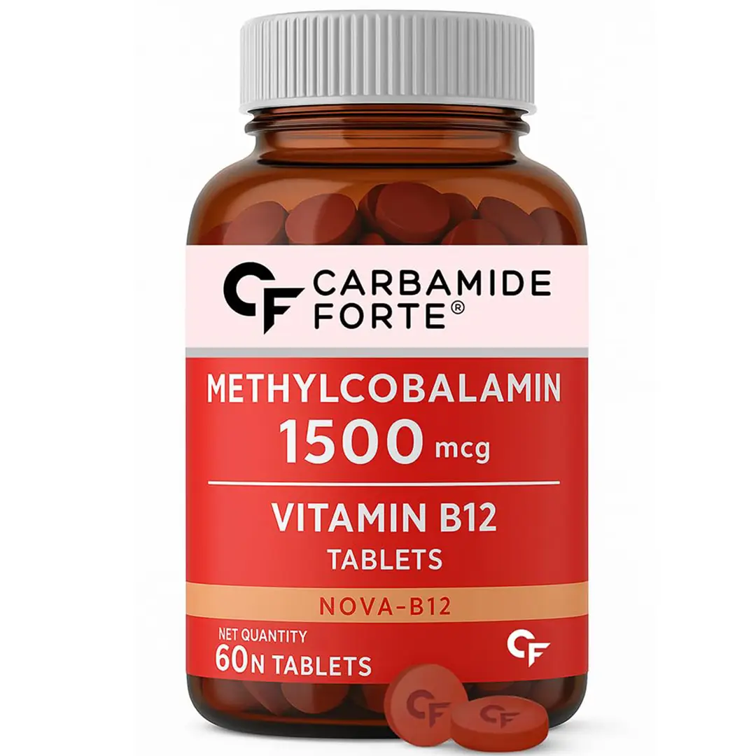Carbamide Forte Vitamin B12 Supplements - Methylcobalamin 1500mcg Vitamin b12 tablets| B12 supplement for men & Women - Pack Of 1(60 Tablets)