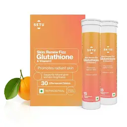 Setu Skin Renew Glutathione 500 mg With Vitamin C, Supports Detoxification, Sugar-Free, Orange Flavour icon
