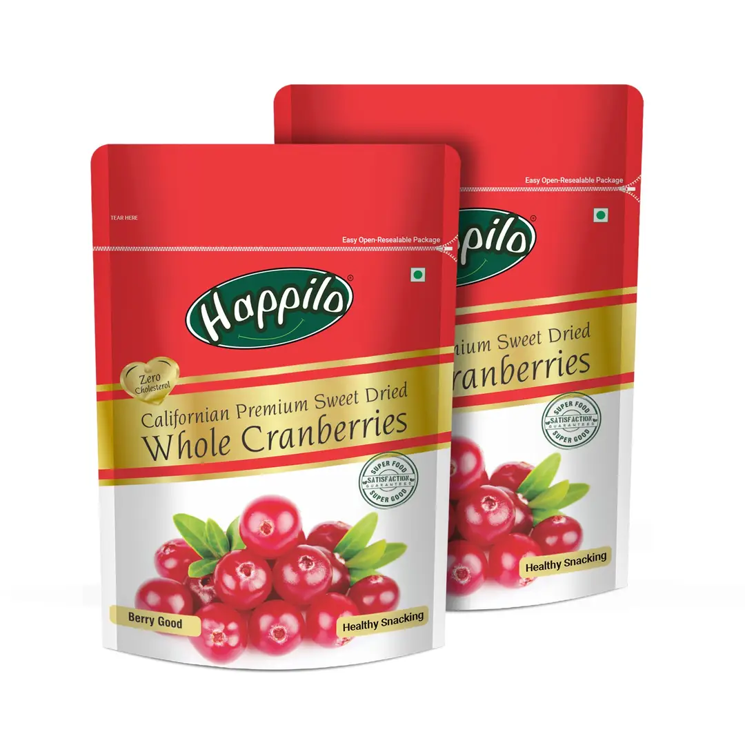 Happilo Premium Californian Whole Cranberries - Pack of 2 (400 gm)