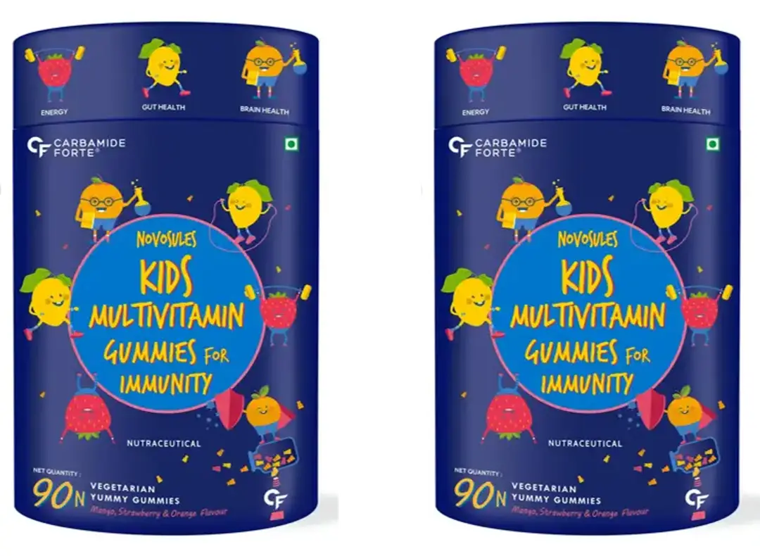 Carbamide Forte Multivitamin with Multi minerals,Probiotics for Bone Health - Pack of 2 (180 Gummies)