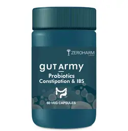 Zeroharm Probiotic-Ibs |Relief From Constipation,Fight Ibs/Ibd,Reduce Bloating & Acidity-60Capsules icon