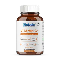 Blubein Vitamin C Chewable Tablets with Vitamin D, Zinc, Amla Extract & Antioxidants for Immunity and Skin Glow