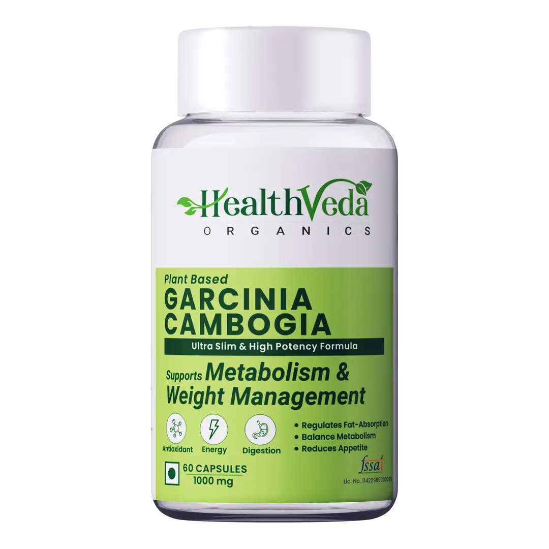 Health Veda Organics - Plant Based Garcinia Cambogia for Weight Management and Healthy Metabolism - Pack of 1 ( 60 Capsules)